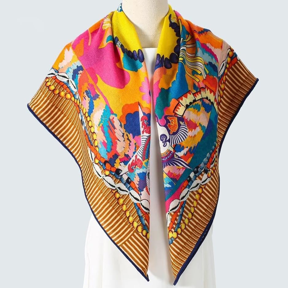 Cashmere-soft Mercerized wool Shawl Pashmina Lightweight Travel Wrap & Evening Scarf |Office |Wedding - Image 3
