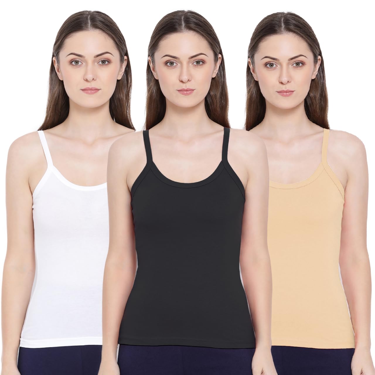 Rupa Softline Regular Women Super Combed Cotton Camisole (Pack of 3)