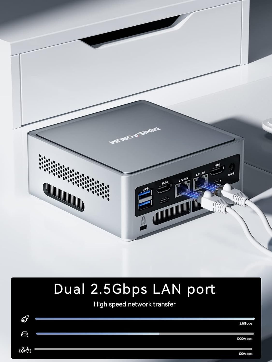 MINISFORUM NAB9 Mini PC, Core i9-12900HK processor 14 kernen tot 5