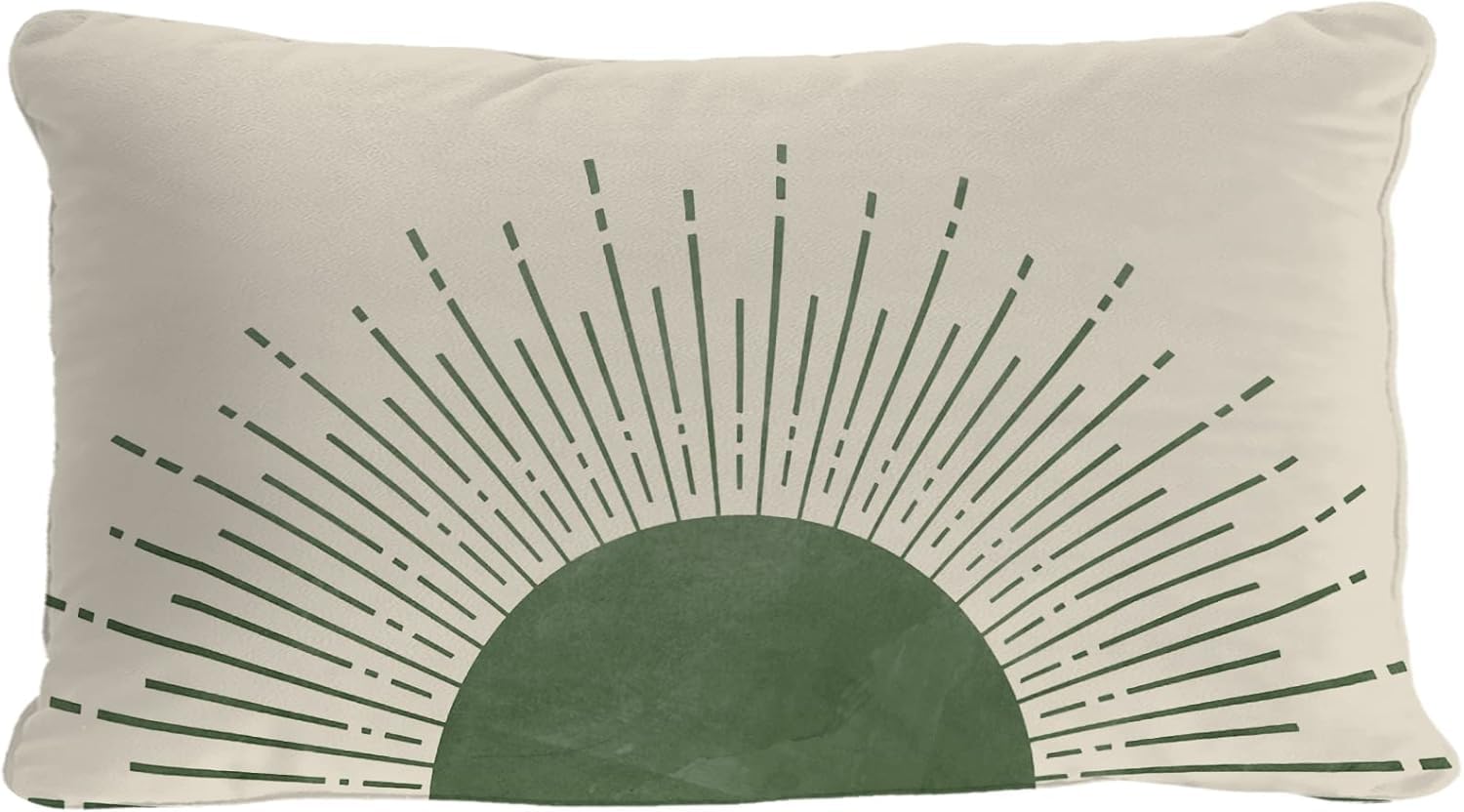 OGILRE Green Sun Sunrise Sunshine Abstract Home Girls Bedroom Room Decorations Soft Throw Pillow Cover, Sunset Pillow Case Pillowcase, 12x20 Inch Green 12x20in