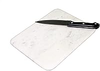 Vista 4 de Tabla de cortar de mármol Plato de queso Plato multiusos para servir (blanco) 9 "x 12