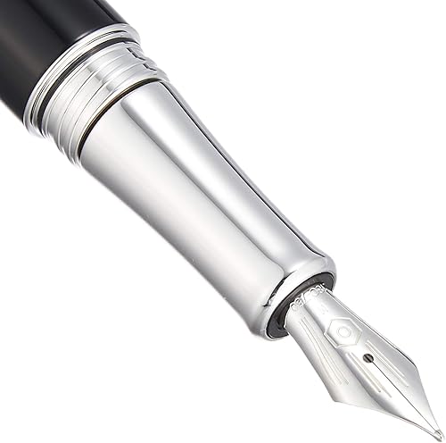 Miniatura 3 de Caran d'Ache Leman Pluma Estilográfica Mediana Bicolor Plateado - Negro