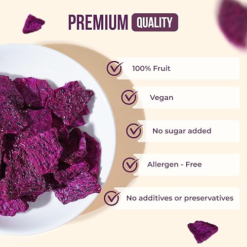 Miniatura 5 de KOTHECHE Dragon Fruta liofilizada, 1.08 onzas (paquete de 4), aperitivos bajos en calorías, aperitivos sin gluten, chips veganos saludables, sin