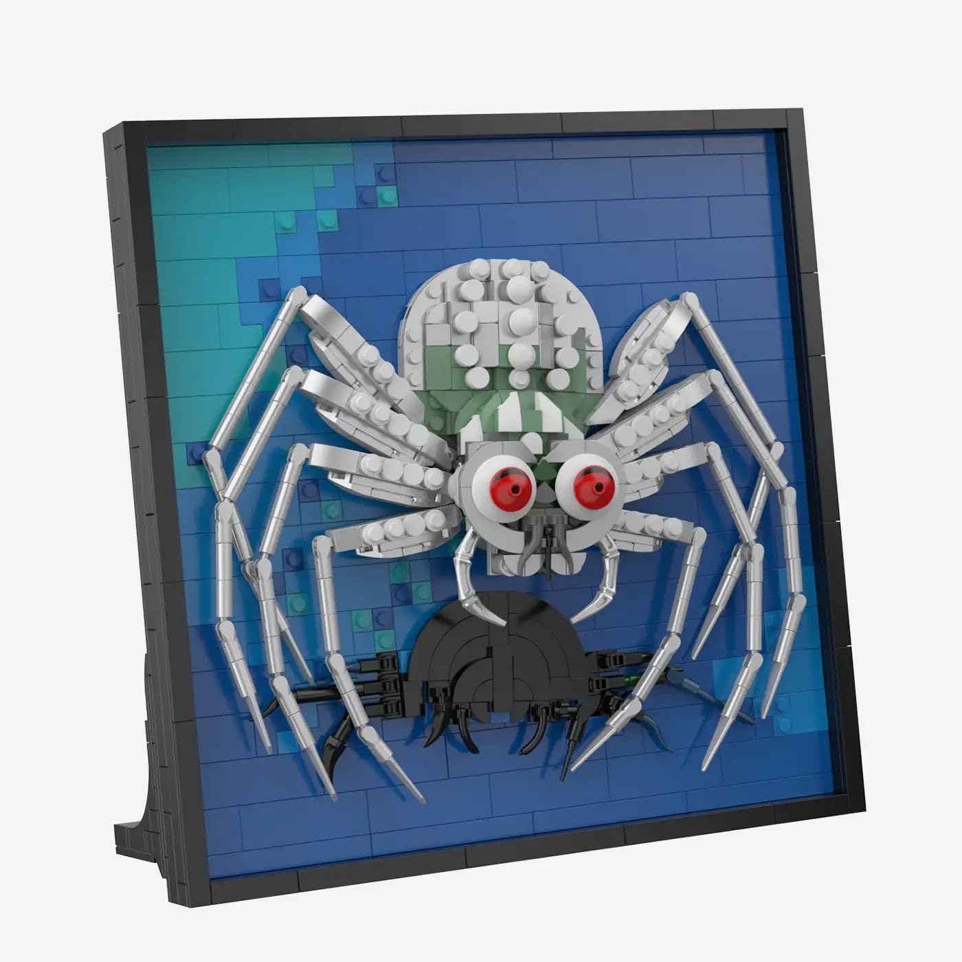 BlueBrixx Pro 109025 – Die DREI ???: 3D Bild: und die Silberne Spinne aus Klemmbausteinen mit 829 Bauelementen