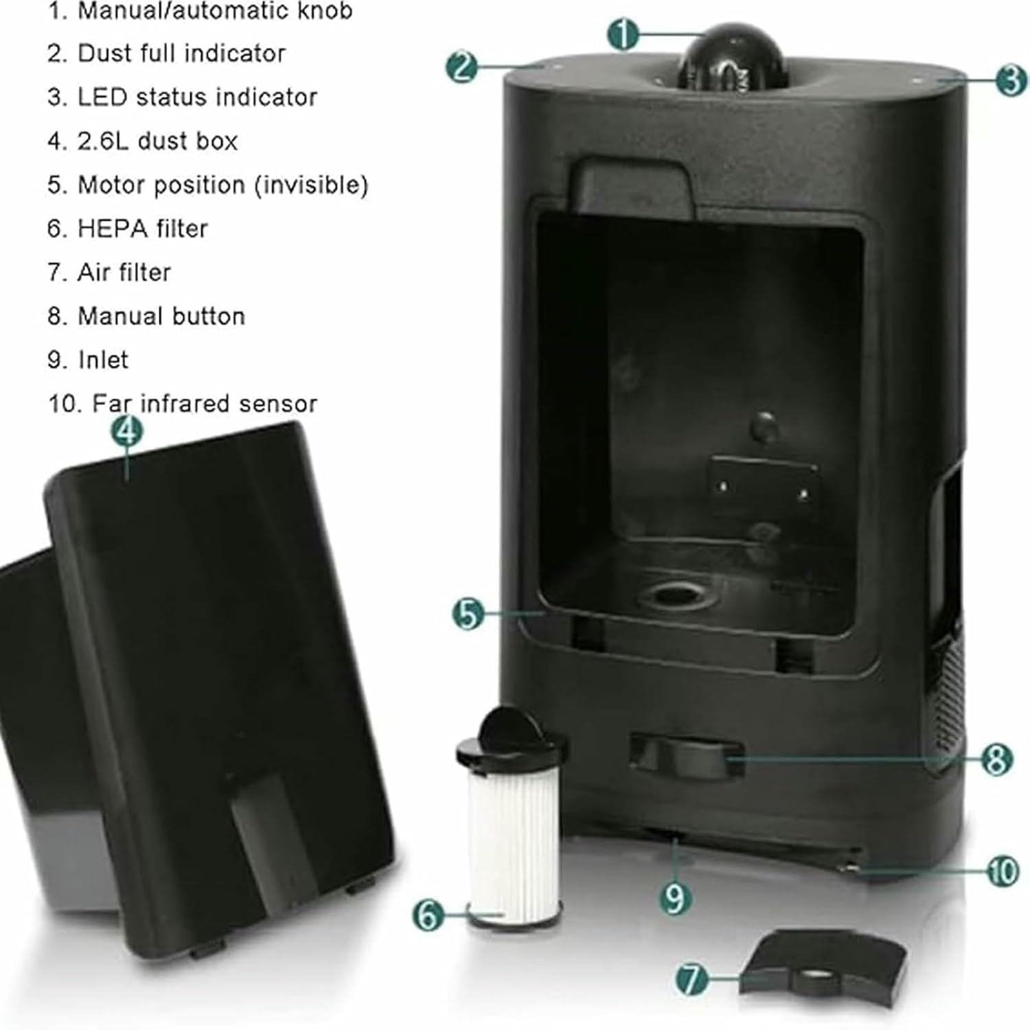 Barbershop Electric Trash Can, Touchless Stationary Vacuum, Hairdressing Salon Vacuum Cleaner, for Commercial
