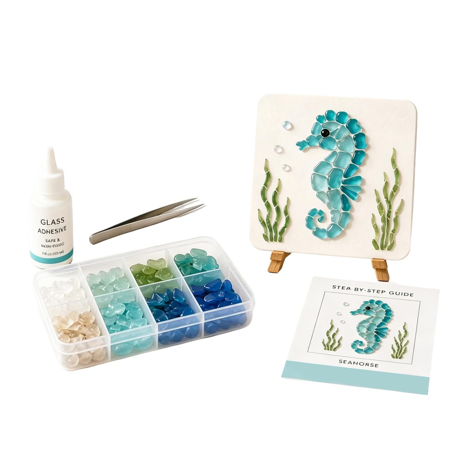 DIY Sea Glass Mosaic Art Kit Mosaic Craft Kit Ocean Inspired Art — image 1