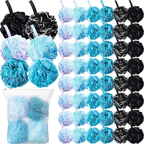 48 Pack Bath Sponge Shower Loofahs Bulk 50g Soft Net Body