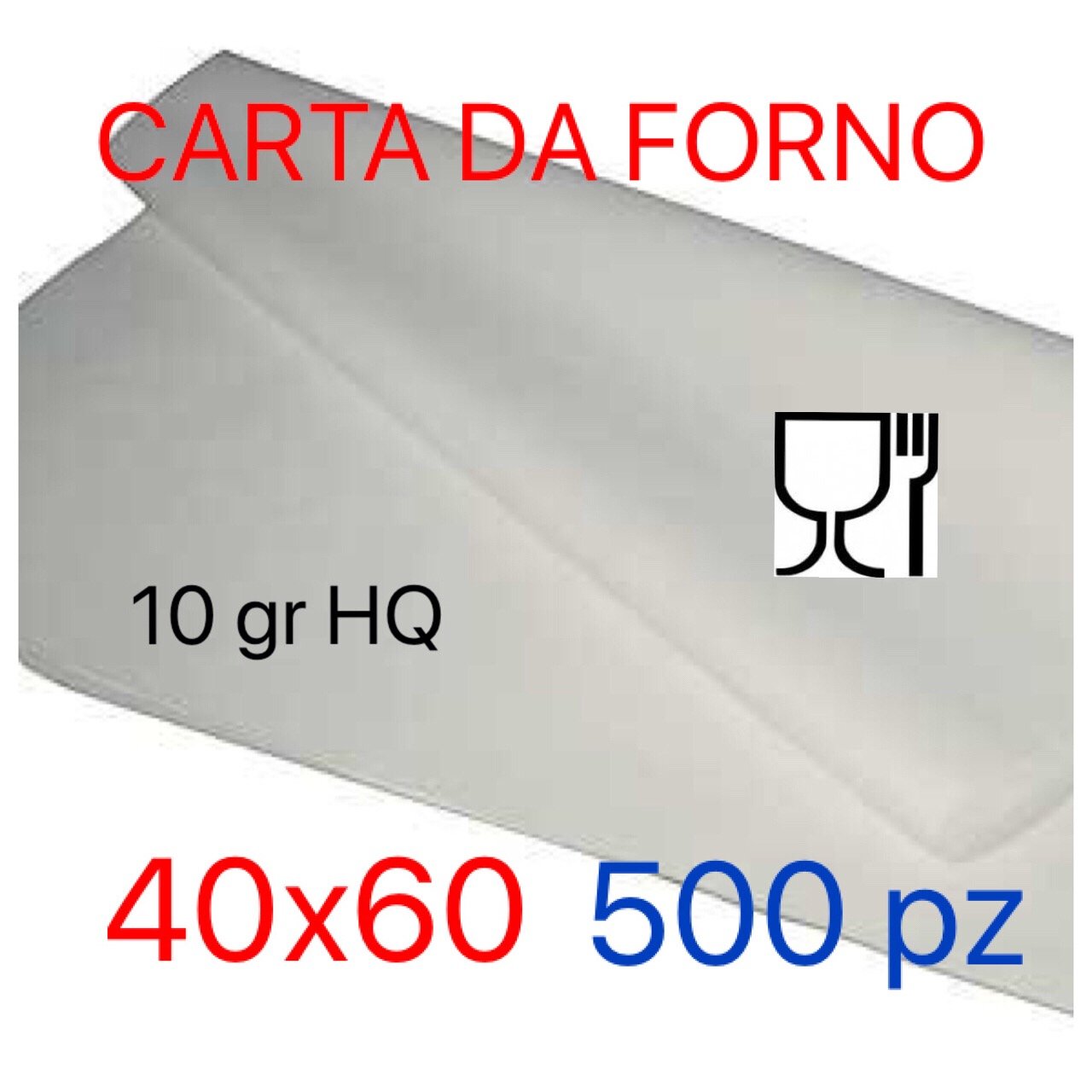 C.N. Carta Forno 40X60 per Alimenti Scatola da 500 Fogli di Carta da Forno Alimentare Gr 10