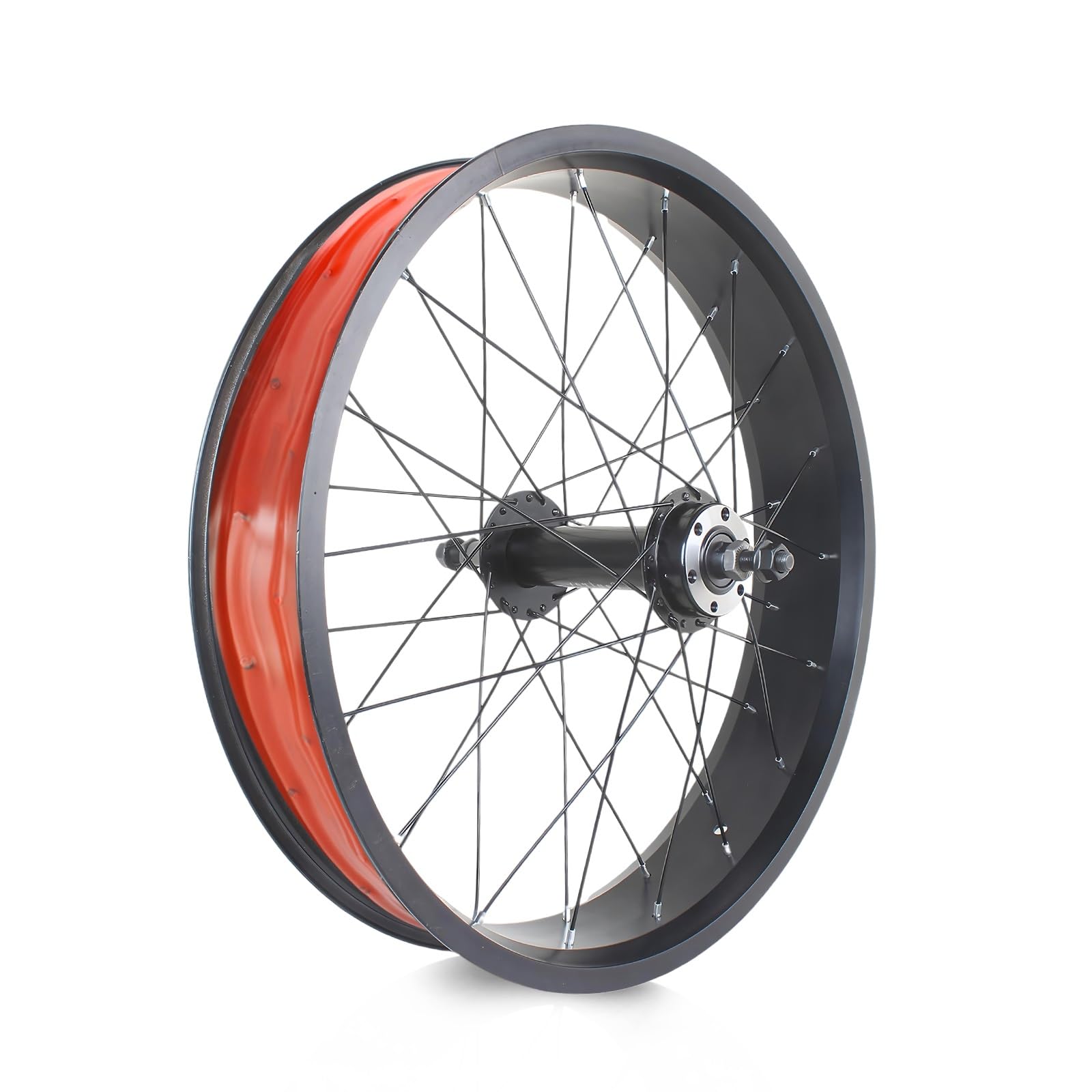 ZCXBHD 20in/24in/26in X 4.0" Fat Tire Bike Wheelset Disc Brake Front Rear Wheel QR 135mm/195mm 36H Hubs 14G Spokes For 7-10s Rotary Freewheel E-bike Snow Beach Bike Wheels(Rear,24IN)