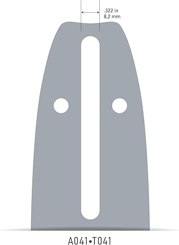 Miniatura 4 de Oregon Barra guía de remache individual reversible de 16 pulgadas, montaje de motor A041, paso profesional bajo de 3/8 pulgadas, calibre .050