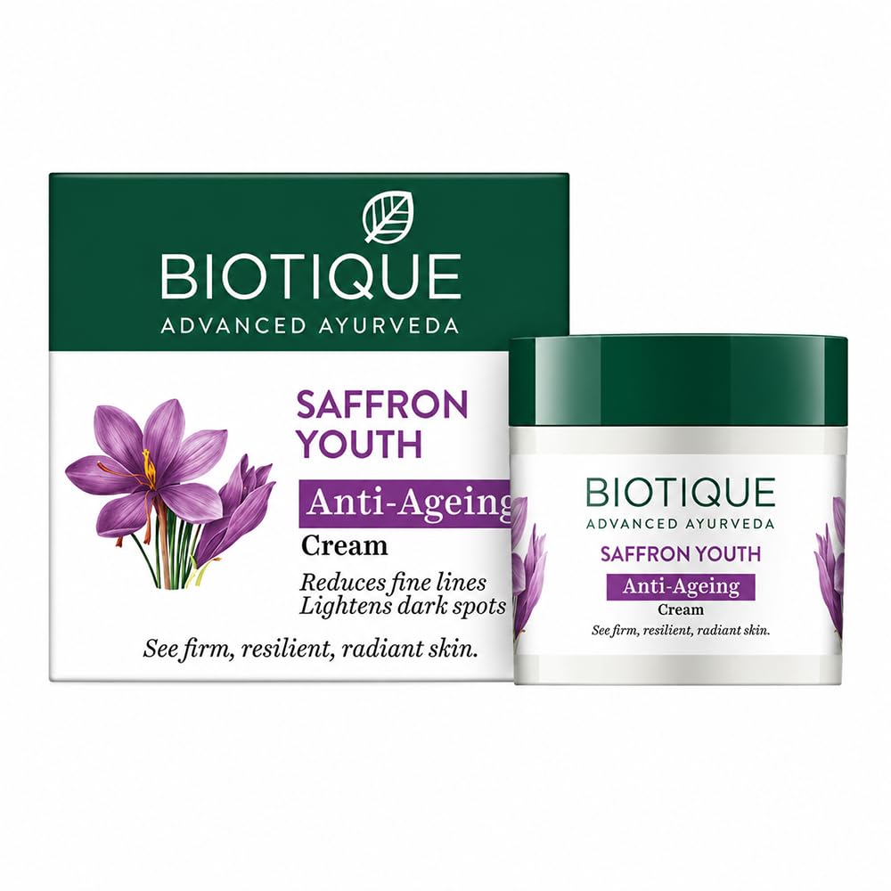 Biotique Saffron Youth Anti-Ageing Cream l 100% Pure Botanical Extracts l Anti-ageing cream for wrinkles and dark lines l Reduces dry lines and Regenerates Skin Youthfulness l All Skin Types l 175gm-image-45