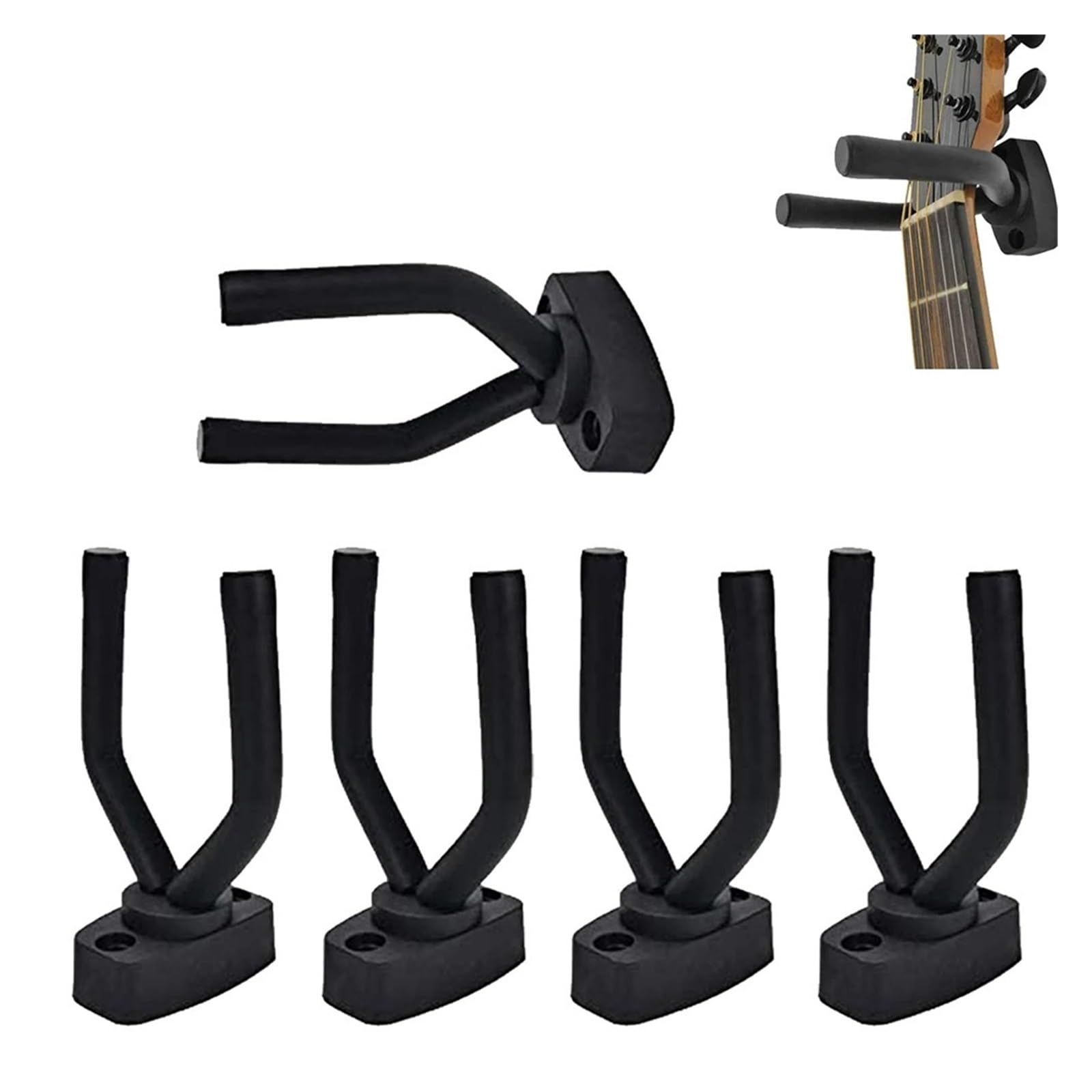 Porta Chitarra Supporto for Chitarra a Parete, Gancio Antiscivolo, Supporto for Chitarra Acustica, Ukulele, Violino, Basso, Parti di Chitarra, Accessori for Strumenti(5 PCS)