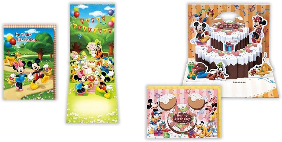 Japan Hallmark Disney Mickey & Pulse Birthday Card Set 796358