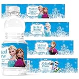 16 Frozen Water Bottle Labels Party Supplies, Waterproof Birthday Bottle Labels Party Supplies for Boys & Girls