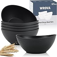Vista 11 de Wrova Cuencos Grandes de Paja de Trigo de 65oz - Juego de 6 Cuencos Grandes para Ensalada - Cuencos para Servir Irrompibles - Aptos para Microondas