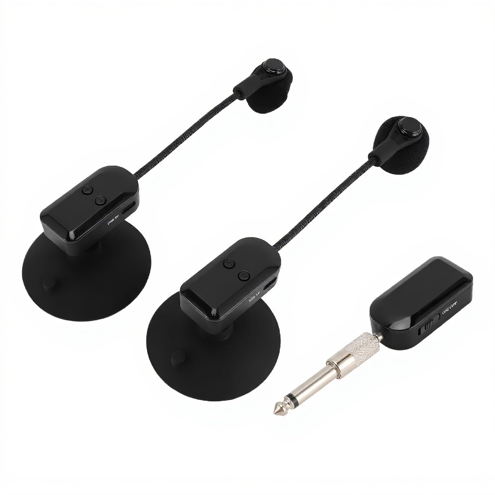 ASHATA Microfono wireless per strumenti 2.4G, microfono per sassofono senza fili, rotazione flessibile a 360° per prestazioni per chitarre, violini e fisarmoniche