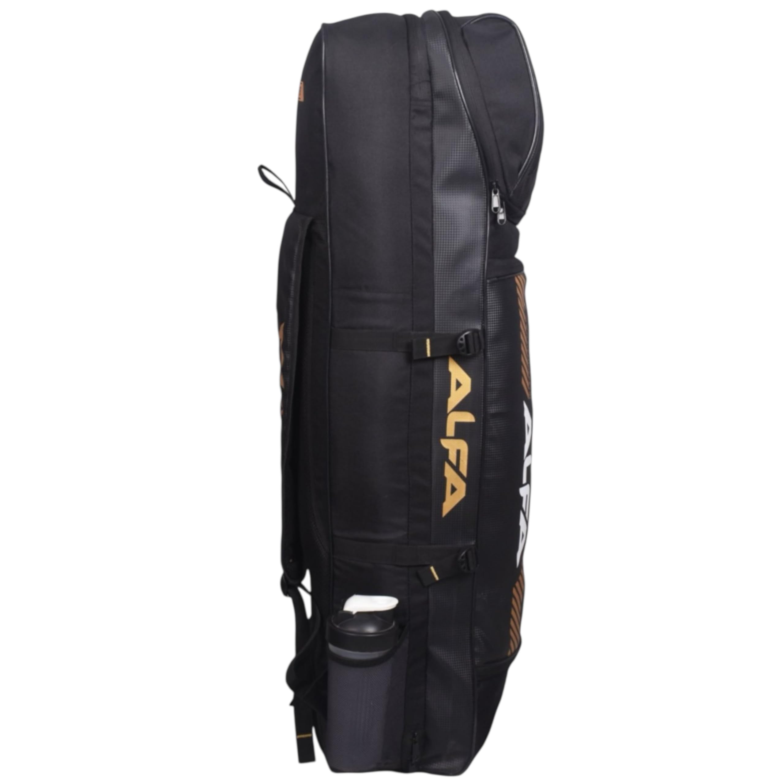 A L F A Pro 93 Hockey Stick Cum Kit Bag for Professionals (Black/Golden) 1