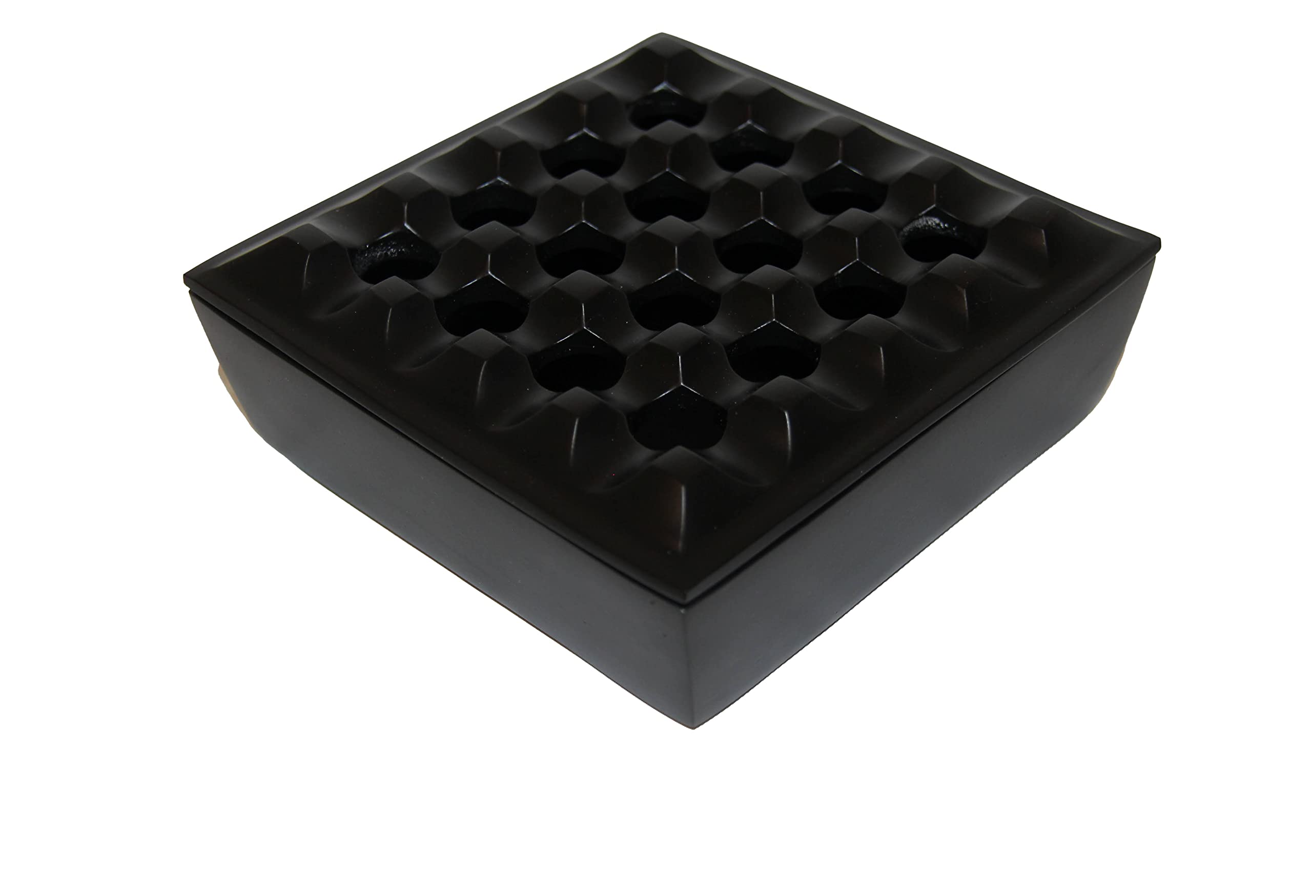 Posacenere per sigari in alluminio metallo resistente al vento quadrato per tutti i grandi sigari a sigaretti, design a griglia , antivento, realizzato a mano per uso interno ed esterno