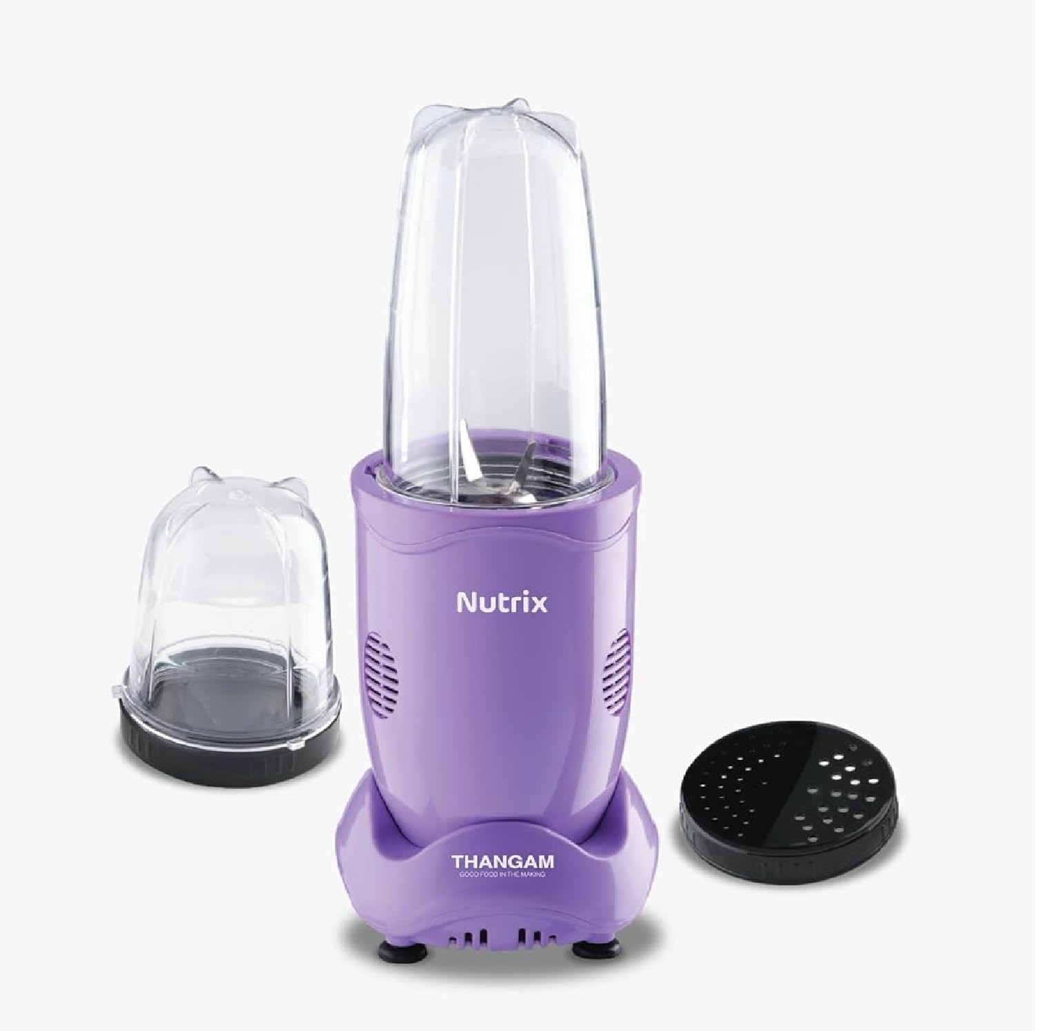 Nutrix 450W Juicer Mixer Grinder Personal Blender | 2 Jar Smoothie Maker | Juicer, Grinder & Chutney Maker | Compact Juicer Mixer Grinder for Kitchen (Purple)-picture-30