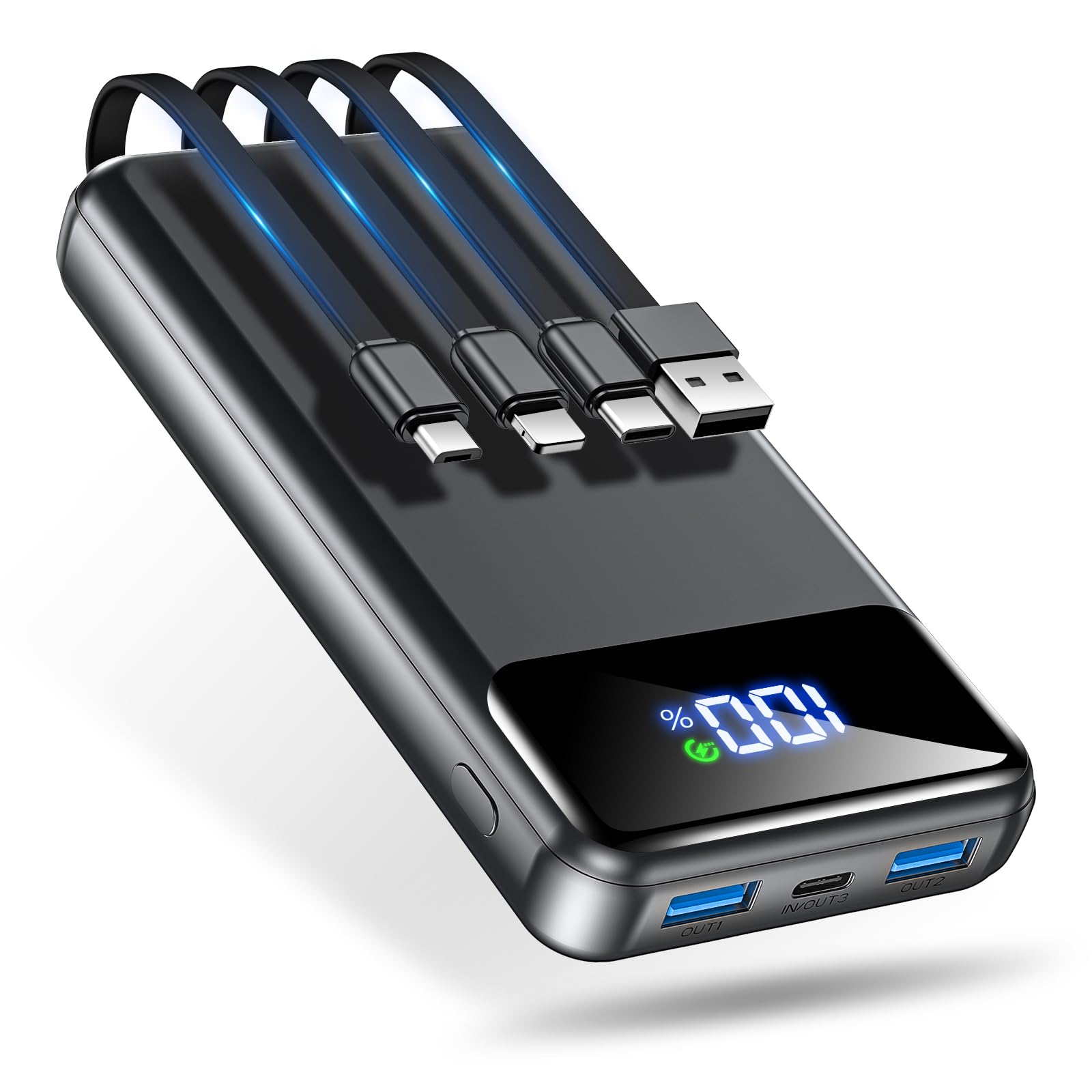 Amazon | モバイルバッテリー 大容量 56800mAh 【4つのケーブル内蔵