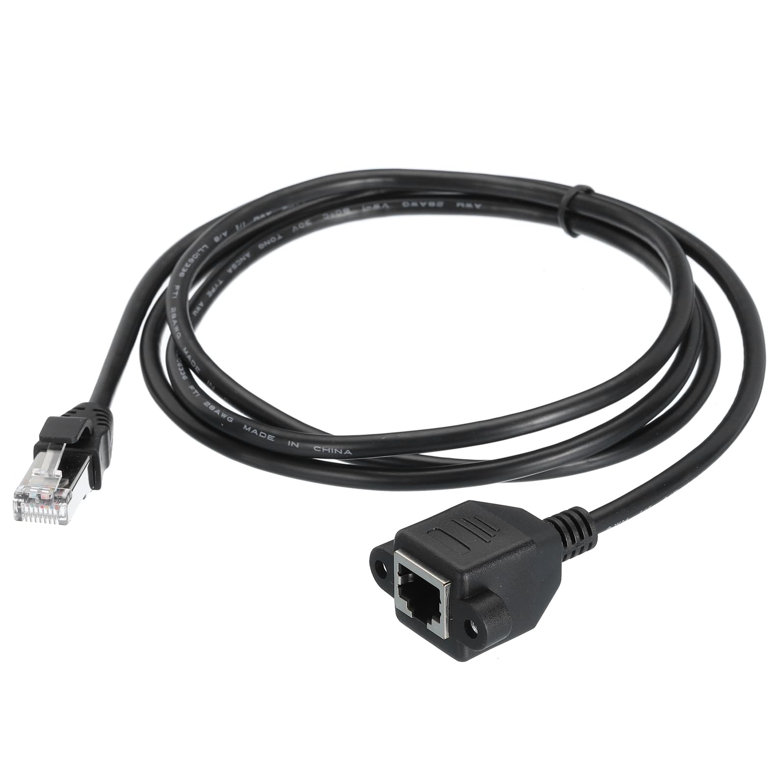MECCANIXITY Male to Female 5e Network Cable Extension Wire M3 1.5M Length Waterproof for Home Office Networks with Ears
