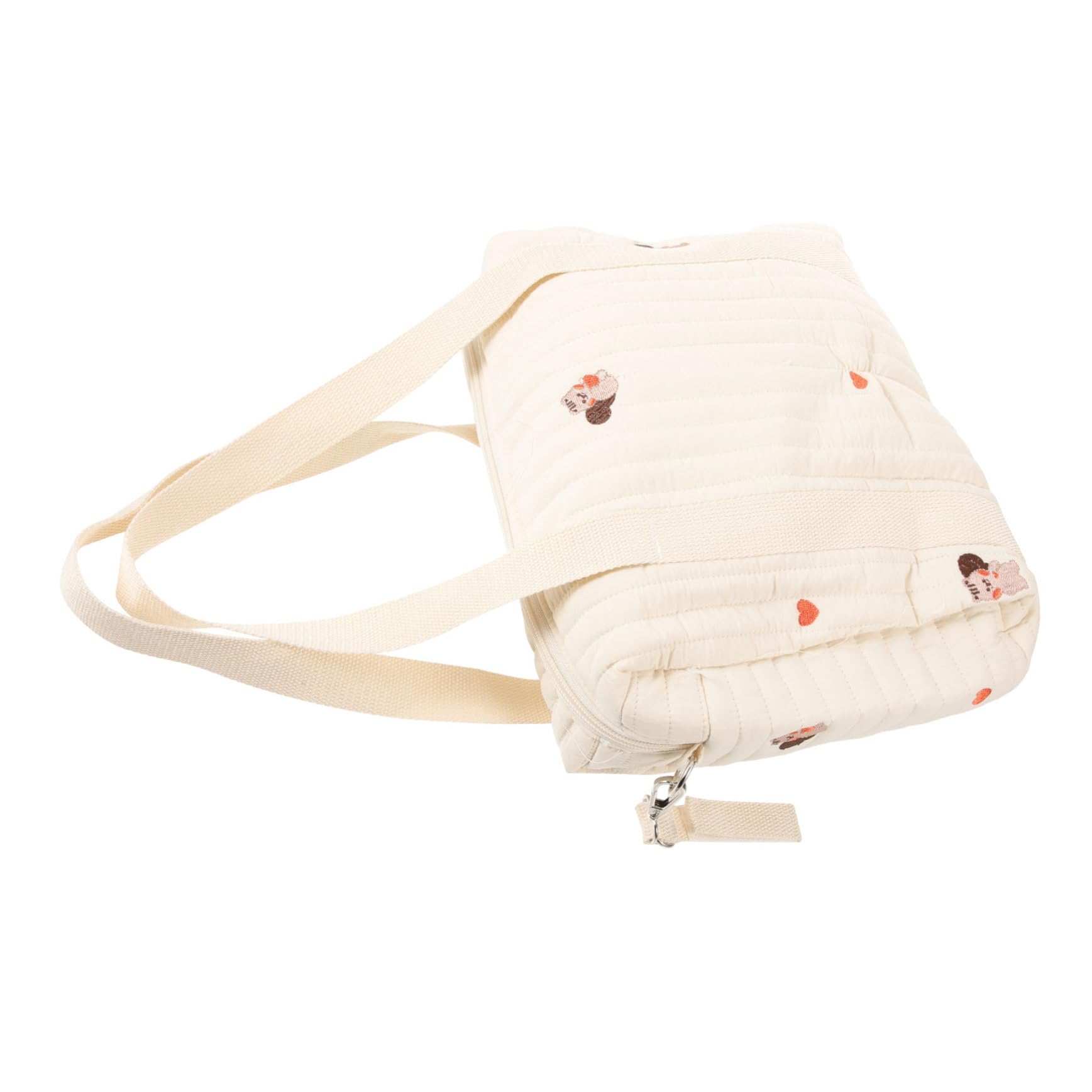 Borsa per Pannolini in Cotone Ricamato, Portatile, Doppia Tracolla, Si Aggancia al Passeggino, per Viaggio e Contenere Pannolini