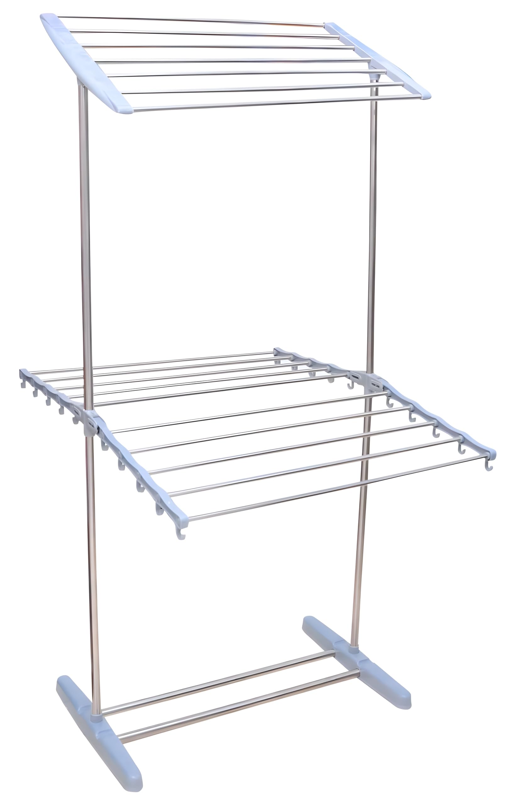 2-Layer Mobile Towel Rack on Wheels - Portable Rolling Towel Rack for Homeowners, Apartment Dwellers, Hotels, Gyms, and Laundry Rooms - Adjustable Two-Tier Towel Storage Solution