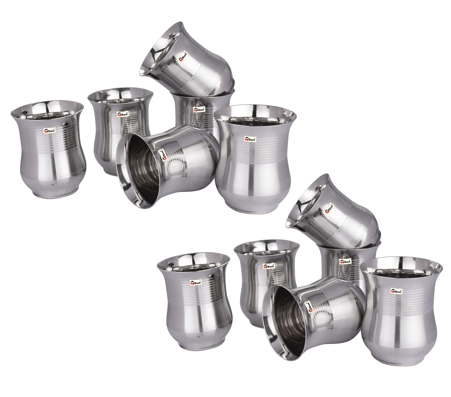 Buy Ebun Heavy Guage Quality Stainless Steel Drinking Glass Set of 12