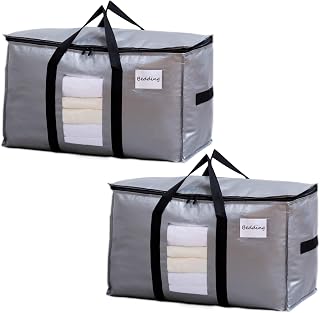 TAILI 2 Pack Silver Extra Large Moving Bags,Storage Bag with Visible Window