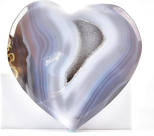 Miniatura 9 de JIC Gem Corazón de selenita de 2 pulgadas (2.362 in), cristales de piedra de preocupación y piedras curativas con soporte de exhibición gratuito y