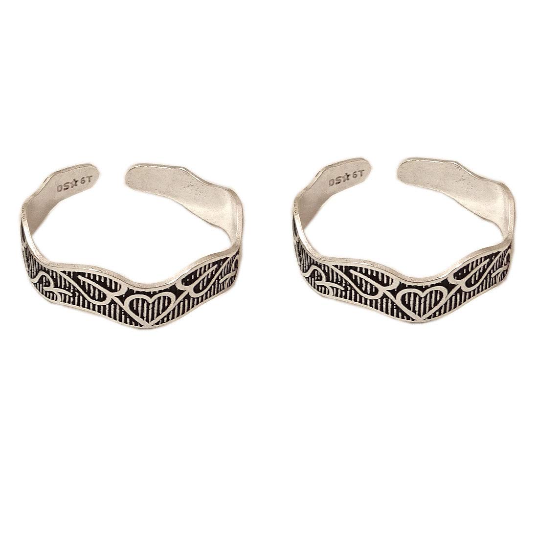 sahiba gems Exclusive Silver Oxidized Toe Ring (Thai Trend) or Mid Finger Ring for Women (Bichhiya)-picture-39