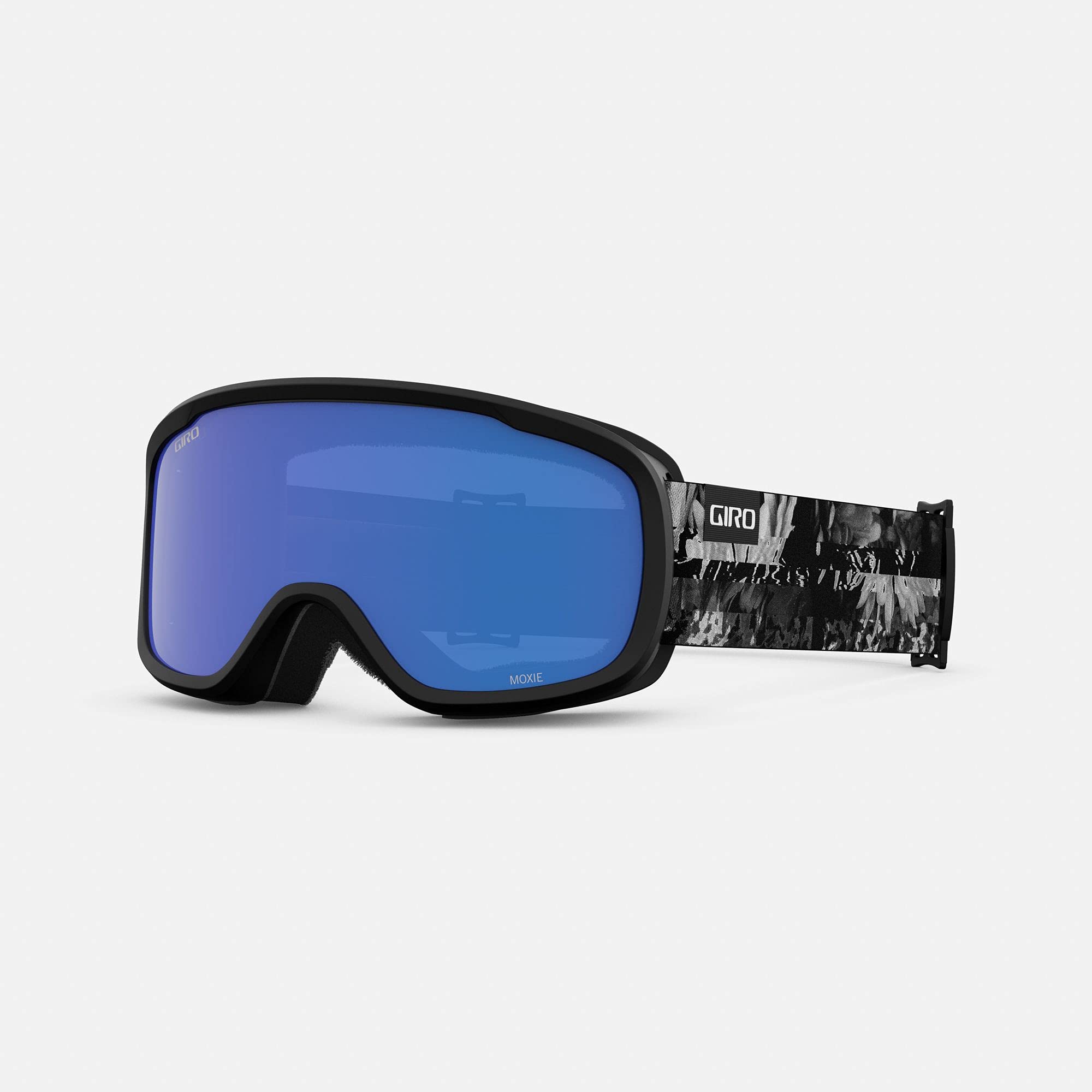 GIROMoxie Womens Snow Goggle - Black/White Data Mosh Strap with Grey Cobalt/Yellow Lenses