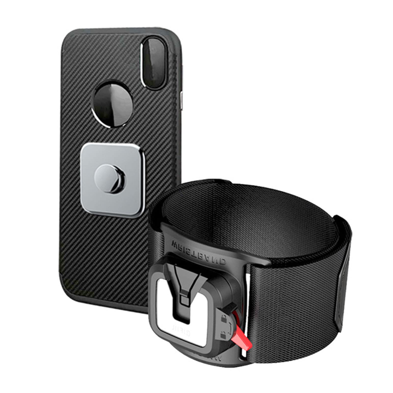 Imtrub Wristband Phone Holder, 360° Rotatable Wrist Armband Case for Most Mobile Phones, Suitable for Sports Workout Jogging Hiking Biking Walking (Black)
