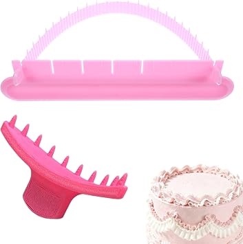 3 PCS Cake Arch Guide Tool, Cake Swag Marker Tool, Cake Stencils, Create Symmetrical Cake Decorations for Wedding and Birthday Cakes, Professional Cake Decorating Tools in Pink Color
