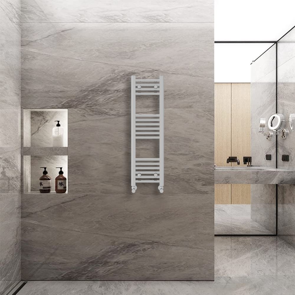 Warmehaus Straight Heated Towel Rail Radiator Ladder Chrome 1000x300mm
