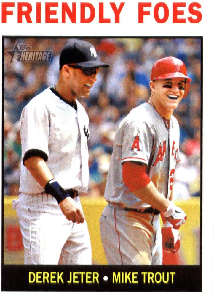 2013 Topps Heritage Baseball Card IN SCREWDOWN CASE #41 Derek Jeter/Mike Trout ENCASED
