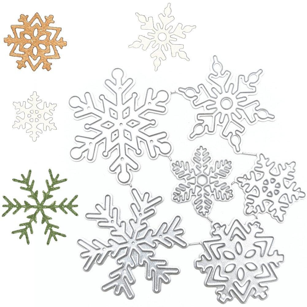 Danlai As Shown 6Pcs/Set Snowflake Cutting Dies Christmas Metal Cutting Dies Stencils Die Cut For Diy Scrapbooking Album Paper Card Embossing