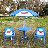 Kinder-Picknicktisch mit abnehmbarem Regenschirm, Kleinkind-Outdoor-Möbel-Set für Hinterhof und Garten, Kindertisch und Stuhl zum Spielen