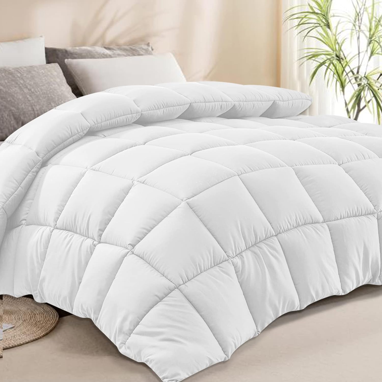 Minoroty King Size Purple Comforter Down Alternative Quilted Cooling Duvet Insert