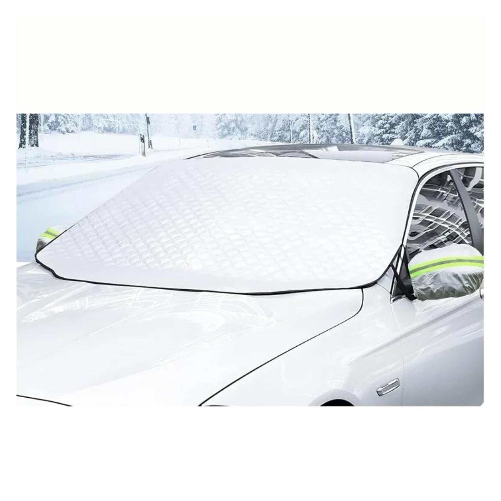 Copertura Antineve per Parabrezza Magnetico per Auto, Protezione Antivento A 4 Strati, Neve, Ghiaccio, Sole, Difesa, Universale (Argento) Copinverno Ertura per Parabrezza Auto