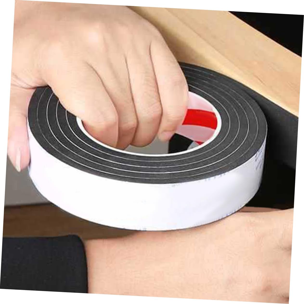 Black Foam Weather Stripping Tape for Doors and Windows, Soundproofing