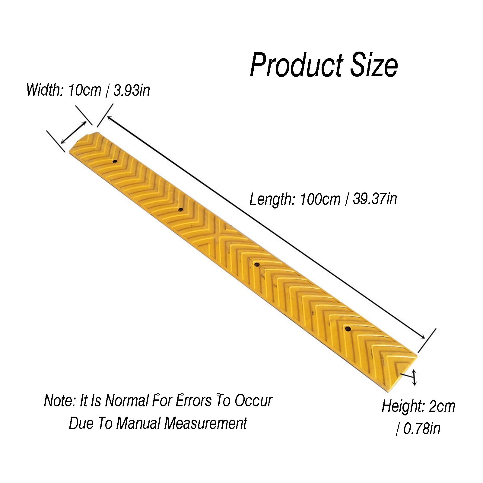 Progi zwalniające, Przyciągające wzrok lekkie gumowe rampy serwisowe(Yellow,39.37"x3.93"x0.78")