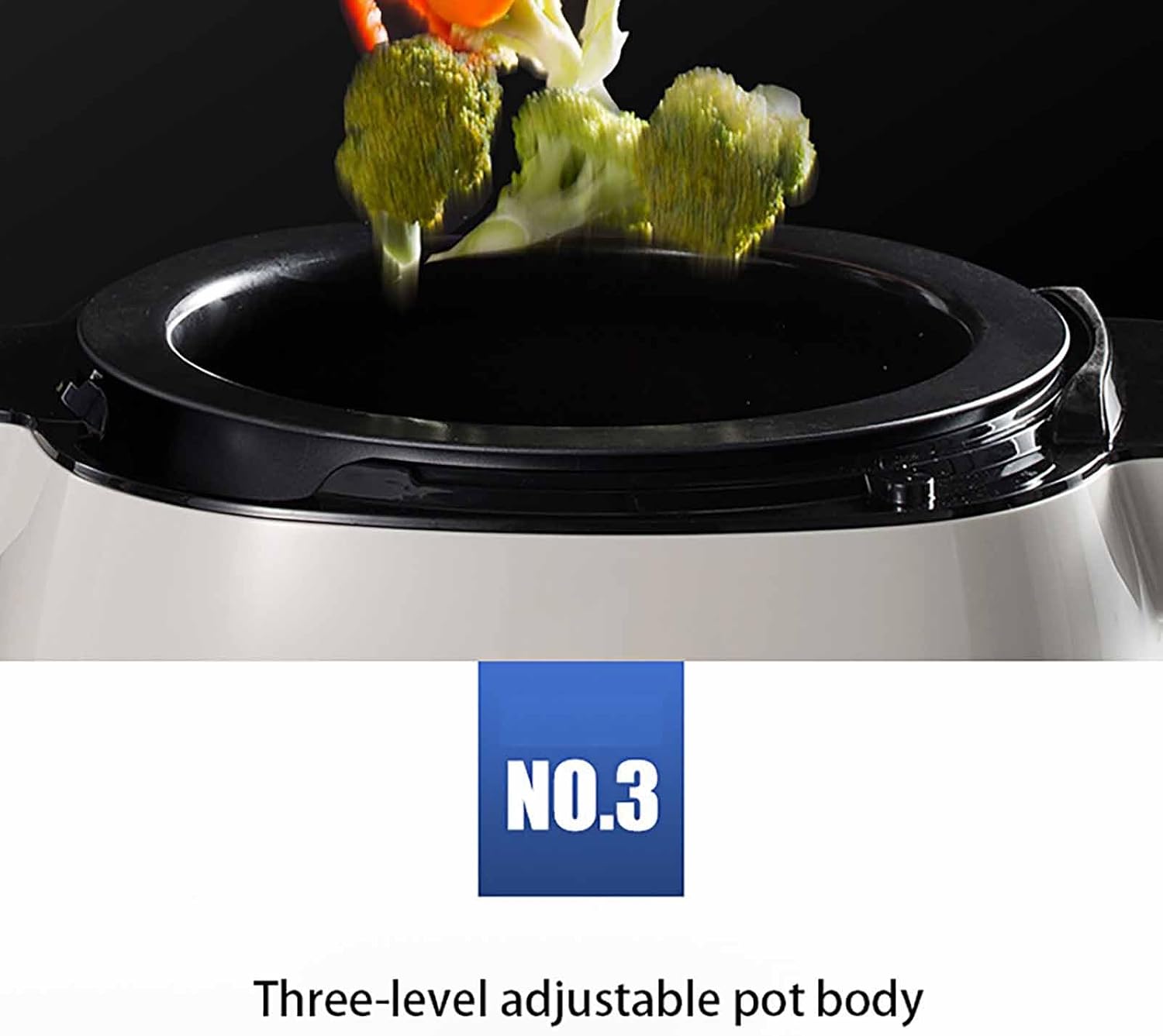 GS 2000W Automatic Cooking Machine - 6L Auto Stir Fry Wok with One-Click Start, 360° Rotation & Adjustable Speeds for Stewing, Frying & Everyday Meals