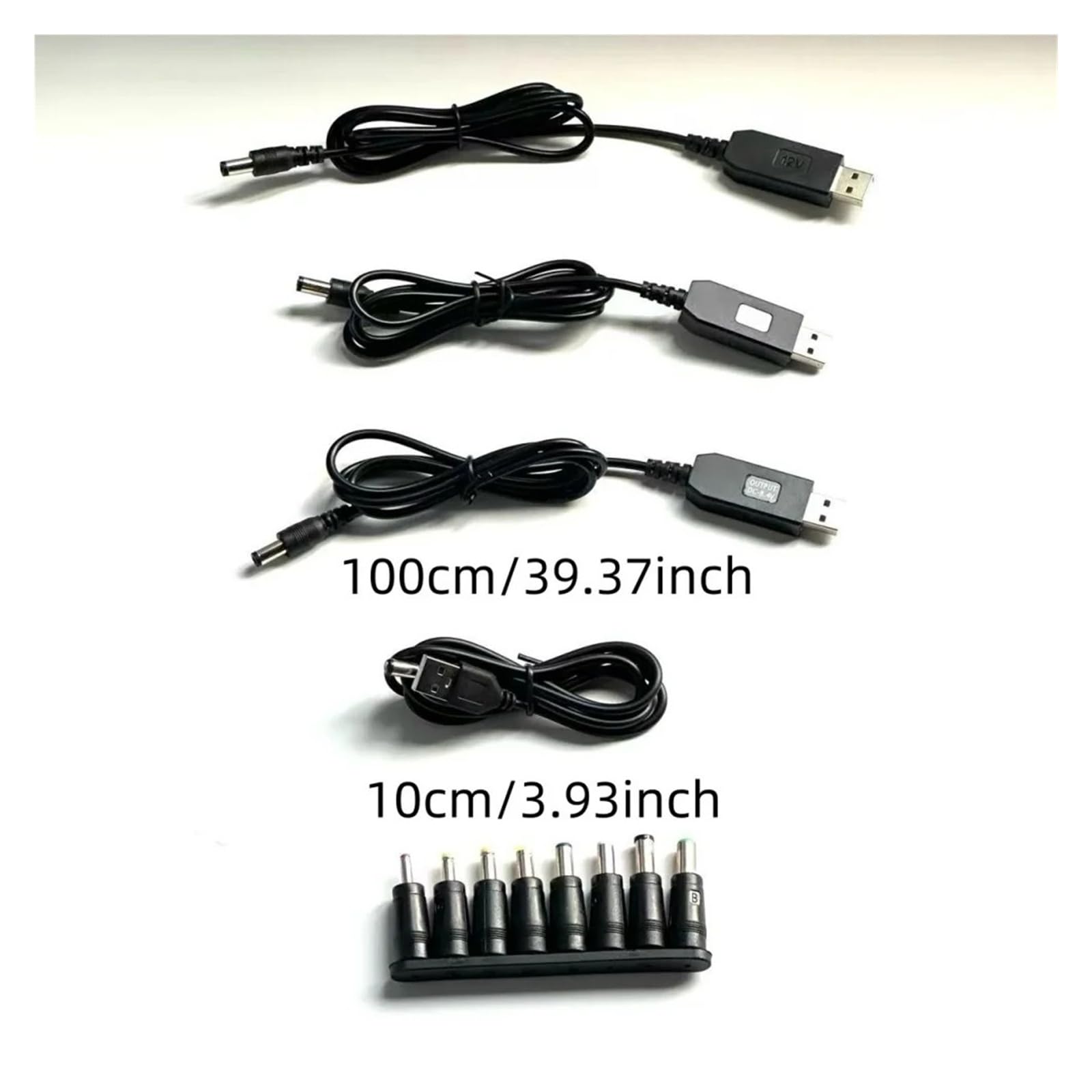USB DC 5 V/8,4 V/9 V/12 V, 8 adapterów, 5,5 x 2,1 mm, kabel konwerterowy (1 sztuka, 9 V z 8 szt.)
