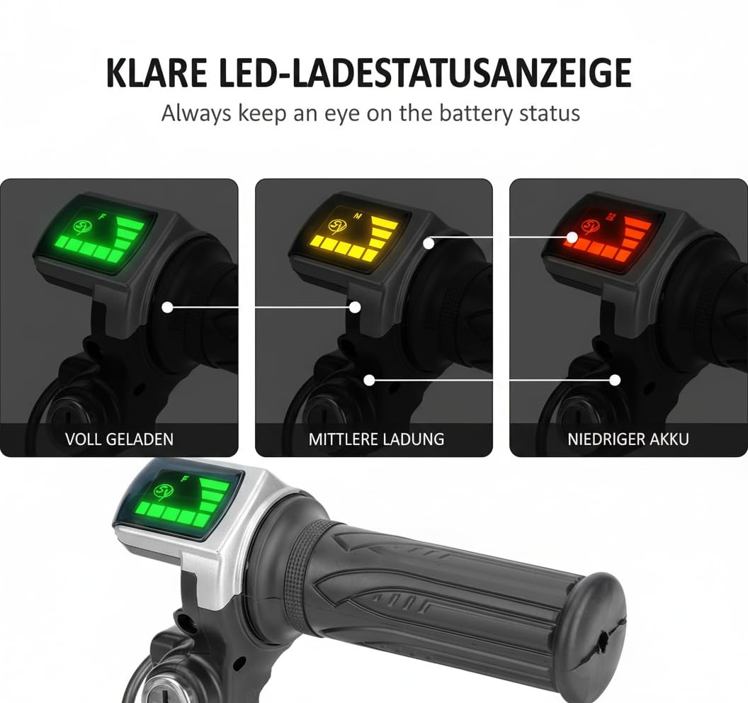 Elektryczny uchwyt przepustnicy 36 V półobrotowy przepustnica ze wskaźnikiem zasilania LED blokada klucza do rowerów elektrycznych skuterów motocykl