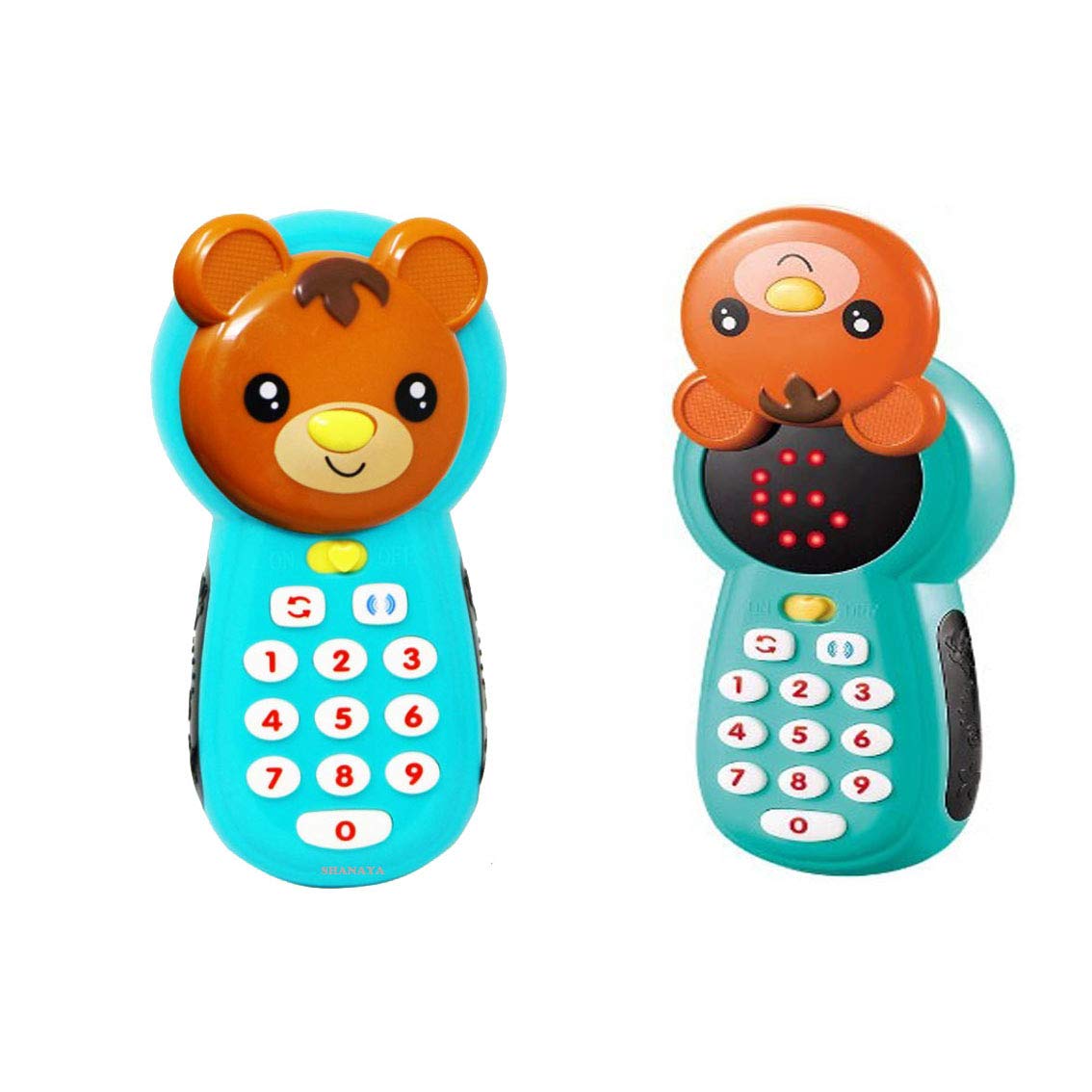 SHANAYA New Smart Learning 360 Degree Face Rotation & LED Screen Mobile Phone Toys for Kids Early Educational Toys with Music Lights & Song (Bear) (Blue) (B08PPNPZ6S) Amazon Price History, Amazon Price Tracker