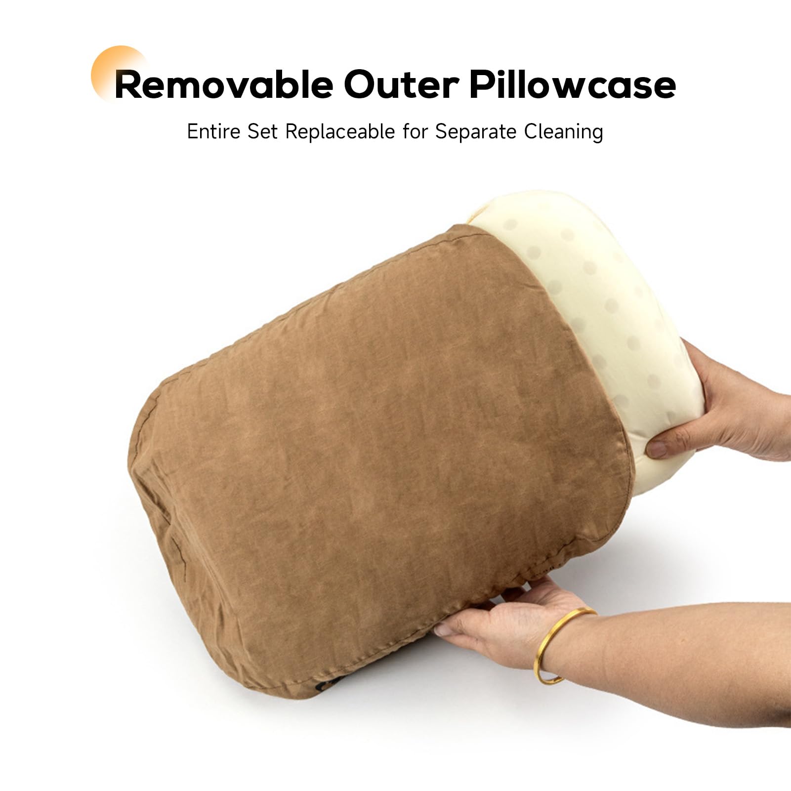 SUNGOOYUE Oreiller de Camping, 2 Pièces, Oreiller Doux en Mousse à Mémoire de Forme à Rebond Lent avec Housse Amovible pour Le Soutien du Cou pour Les Voyages de Camping en Plein Air (2PCS)
