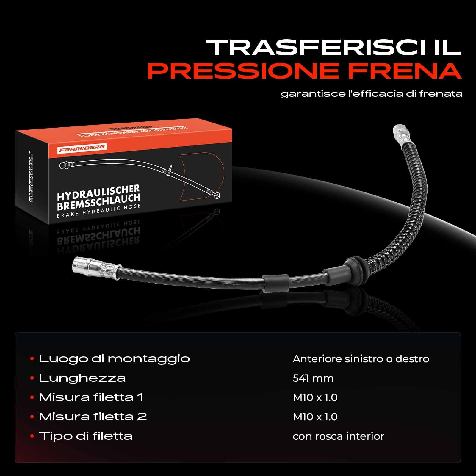 Frankberg Tubo Freno Anteriore Compatibile con T.o.u.a.r.e.g 7P5 7P6 T.o.u.a.r.e.g 7L6 7L7 7LA Q7 4LB C.a.y.e.n.n.e 9PA Replace# 2204944