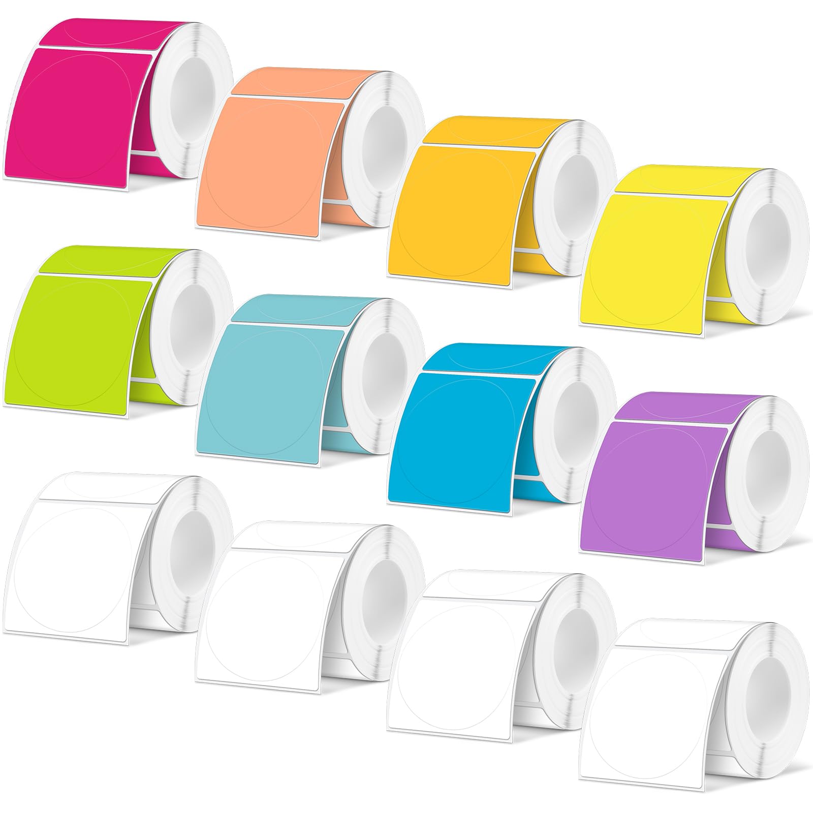 Ctosree 1560 Pcs 2 Inch Round Thermal Labels Circle Thermal Sticker Labels Self Adhesive Round Direct Multipurpose Printer Stickers for DIY, Name Tag,