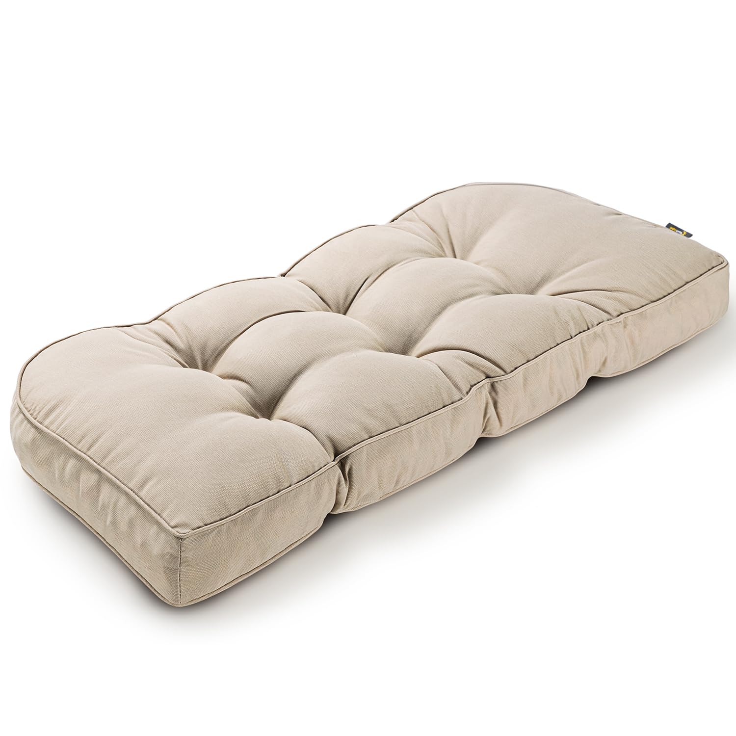 SUNROX Gel Memory Foam Bench Cushion with Piping, Heavy Duty Tufted Fadeshied Water Resistant Ultra Durable Thicken Reversible Indoor/Outdoor Bench Seat Pads 44x19x5 inch, Husk Birch